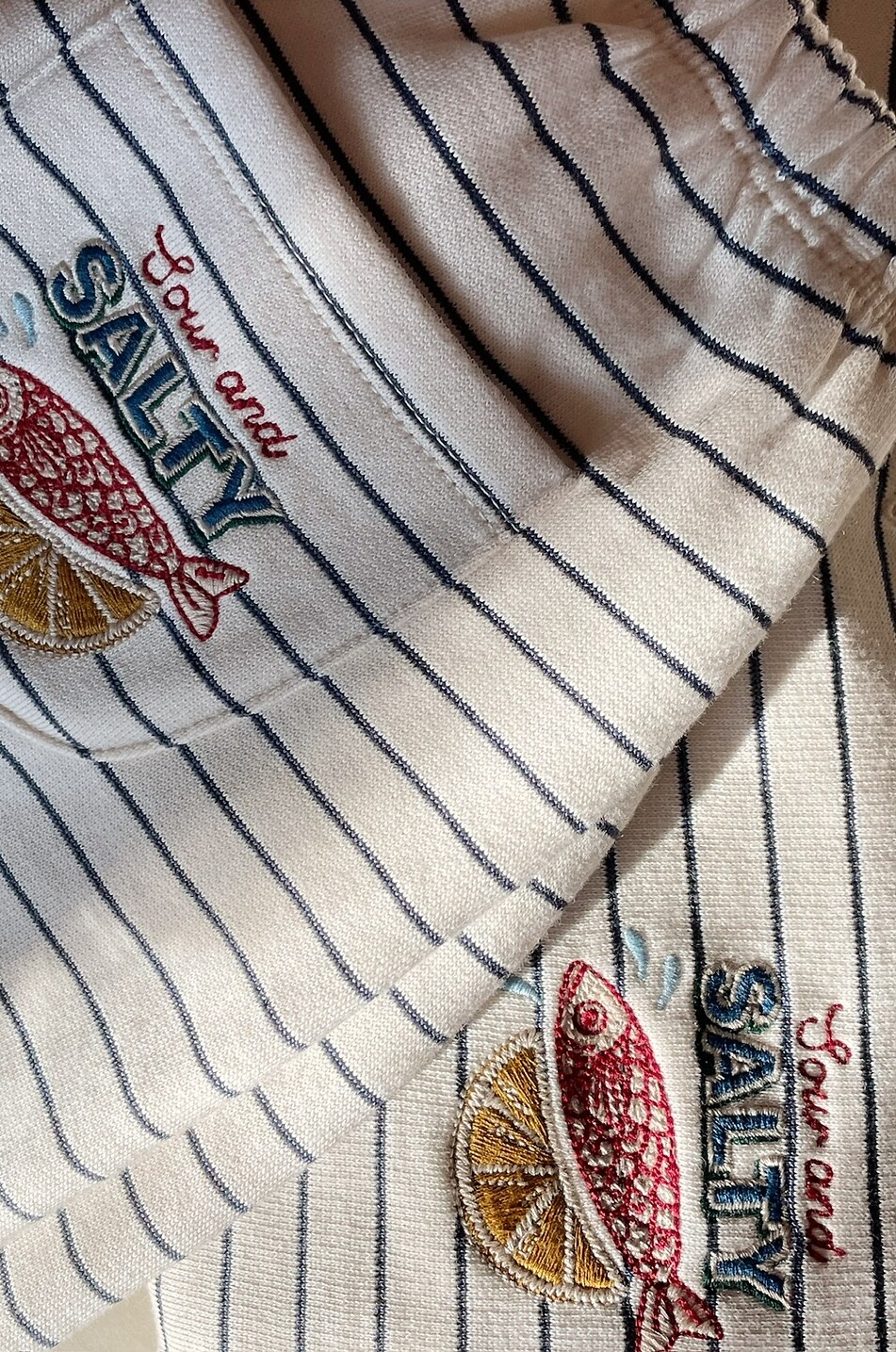 KONGES SLØJD Amio embroidered striped fleece boys' joggers Boy EGGSHELL 4