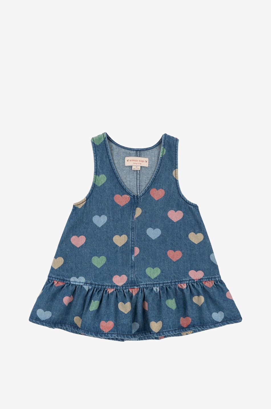 Magot heart-print denim girl's dress