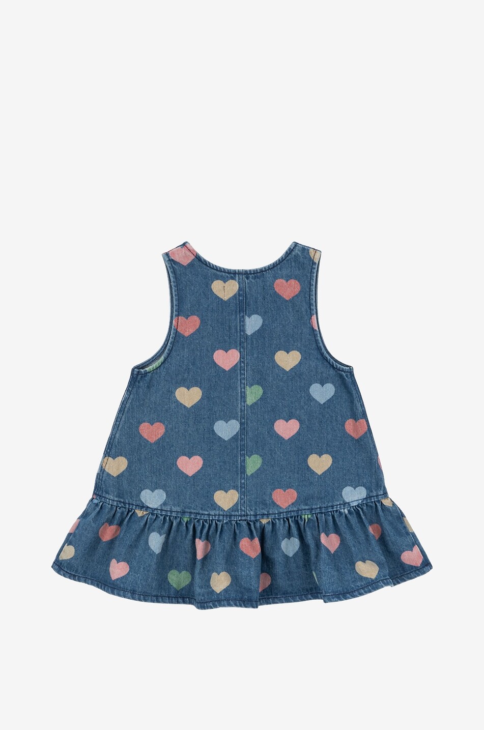 KONGES SLØJD Magot heart-print denim girl's dress Girl BLUE 2
