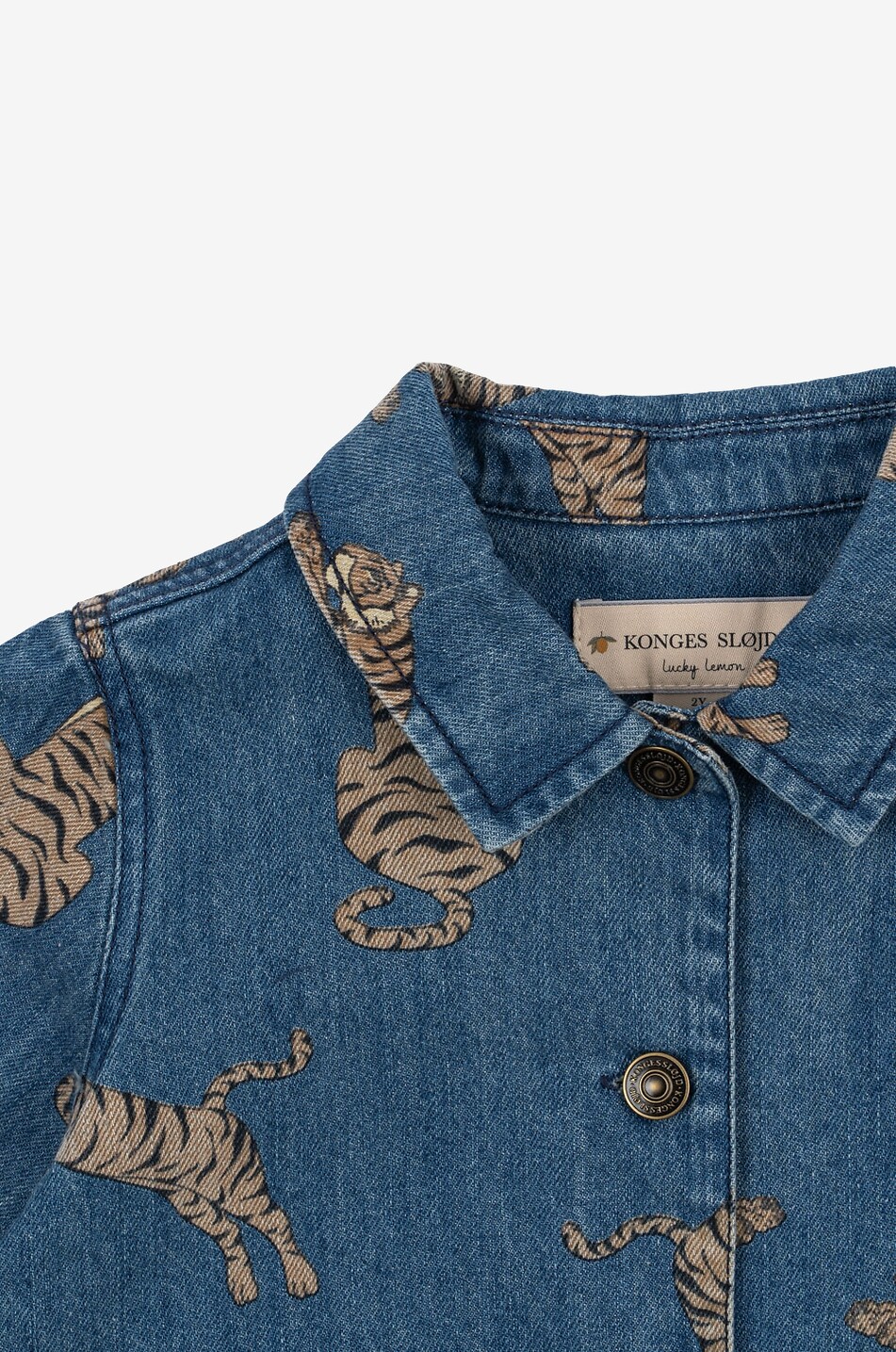 KONGES SLØJD Kurze Jungen-Jeansjacke mit Print Magot Junge BLAU 3