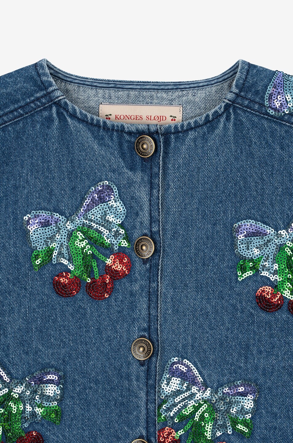 KONGES SLØJD Amarena girl's short sequined denim jacket Girl BLUE 7