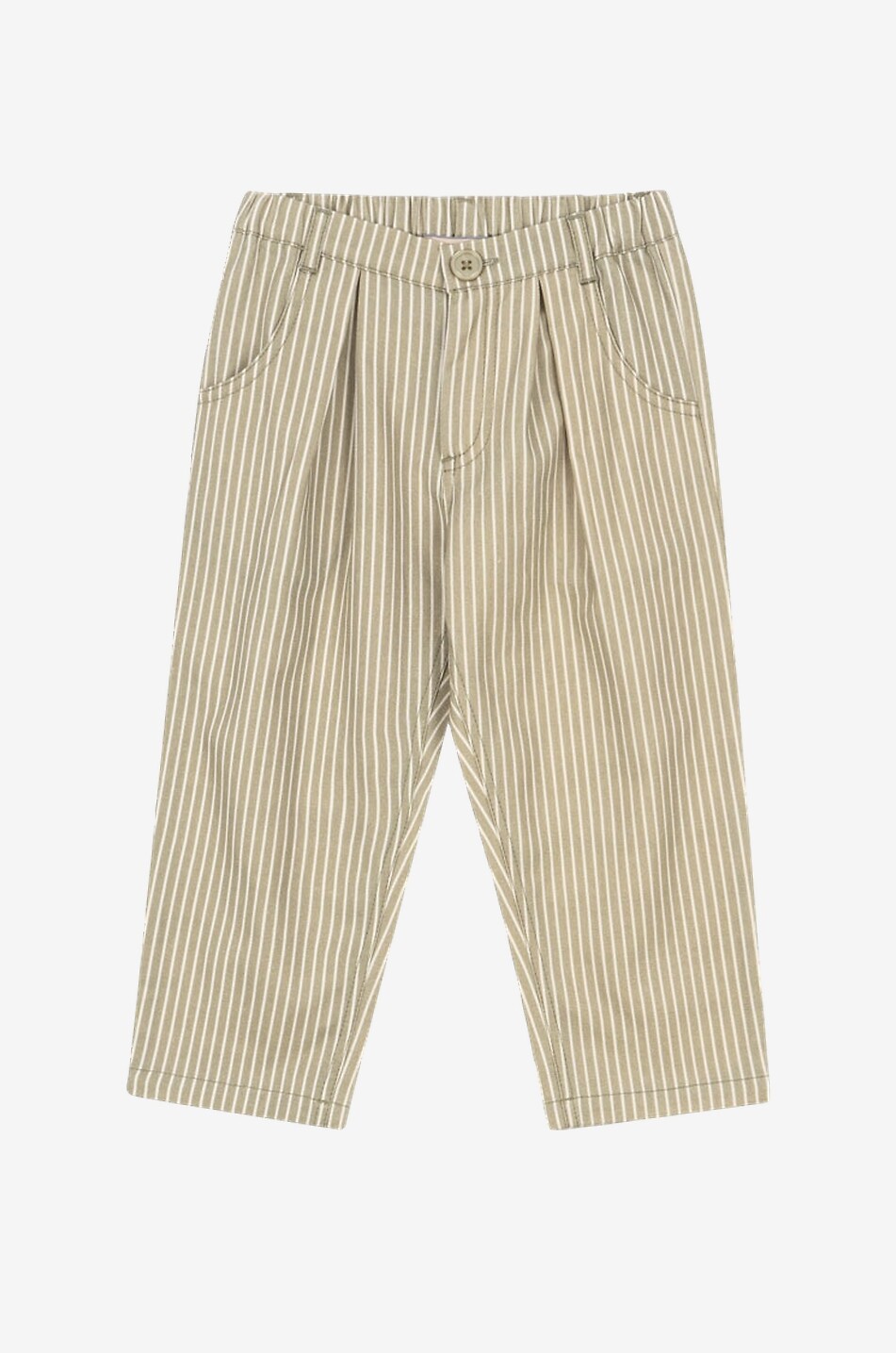KONGES SLØJD Pantalon à pinces rayé garçon en coton bio Frankie Garçon BEIGE 1
