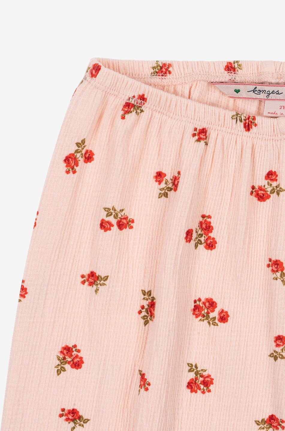 KONGES SLØJD Chleo floral seersucker waffle leggings for girls Girl PINK 5