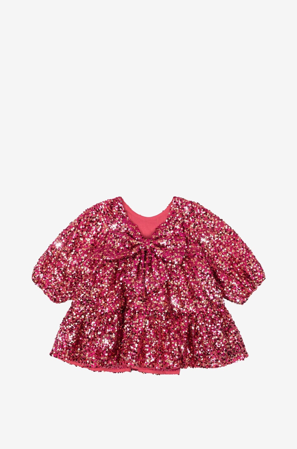 KONGES SLØJD Lila sequinned girl's dress Girl DARK RED 2