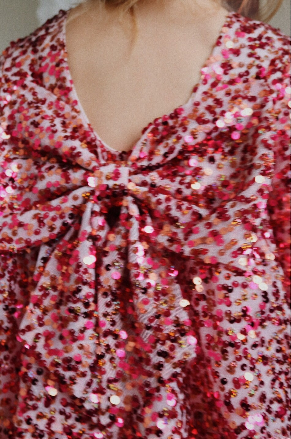 KONGES SLØJD Lila sequinned girl's dress Girl DARK RED 4