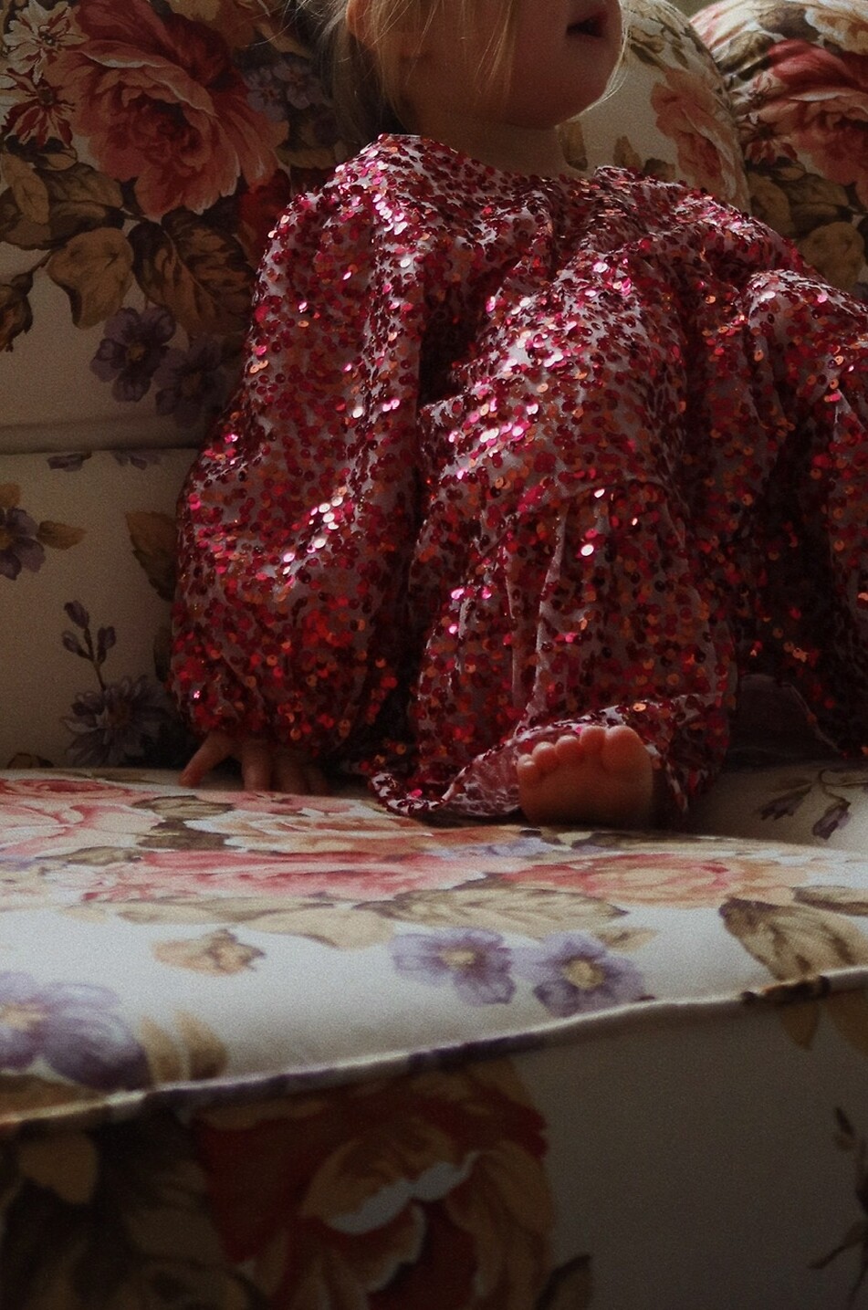 KONGES SLØJD Lila sequinned girl's dress Girl DARK RED 5