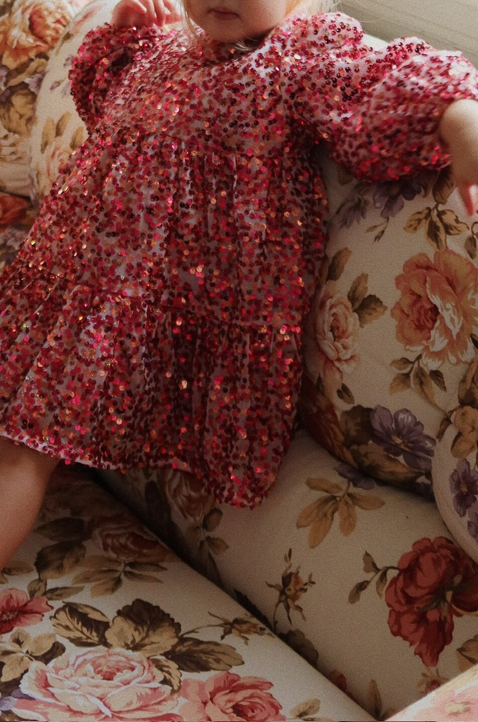 KONGES SLØJD Lila sequinned girl's dress Girl DARK RED 6