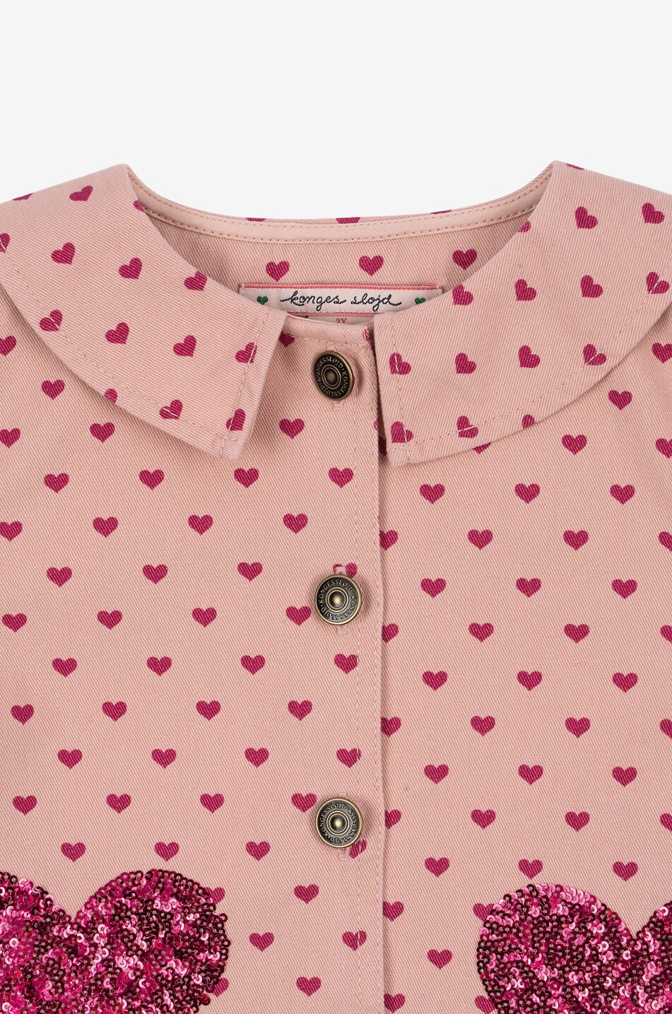 KONGES SLØJD Mädchen-Kurzjacke aus Köper mit Herzmuster Nola Mädchen ROSA 7