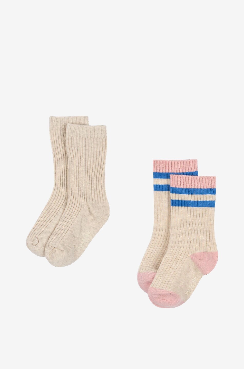 KONGES SLØJD Girls ribbed socks two-pack Girl BEIGE 1