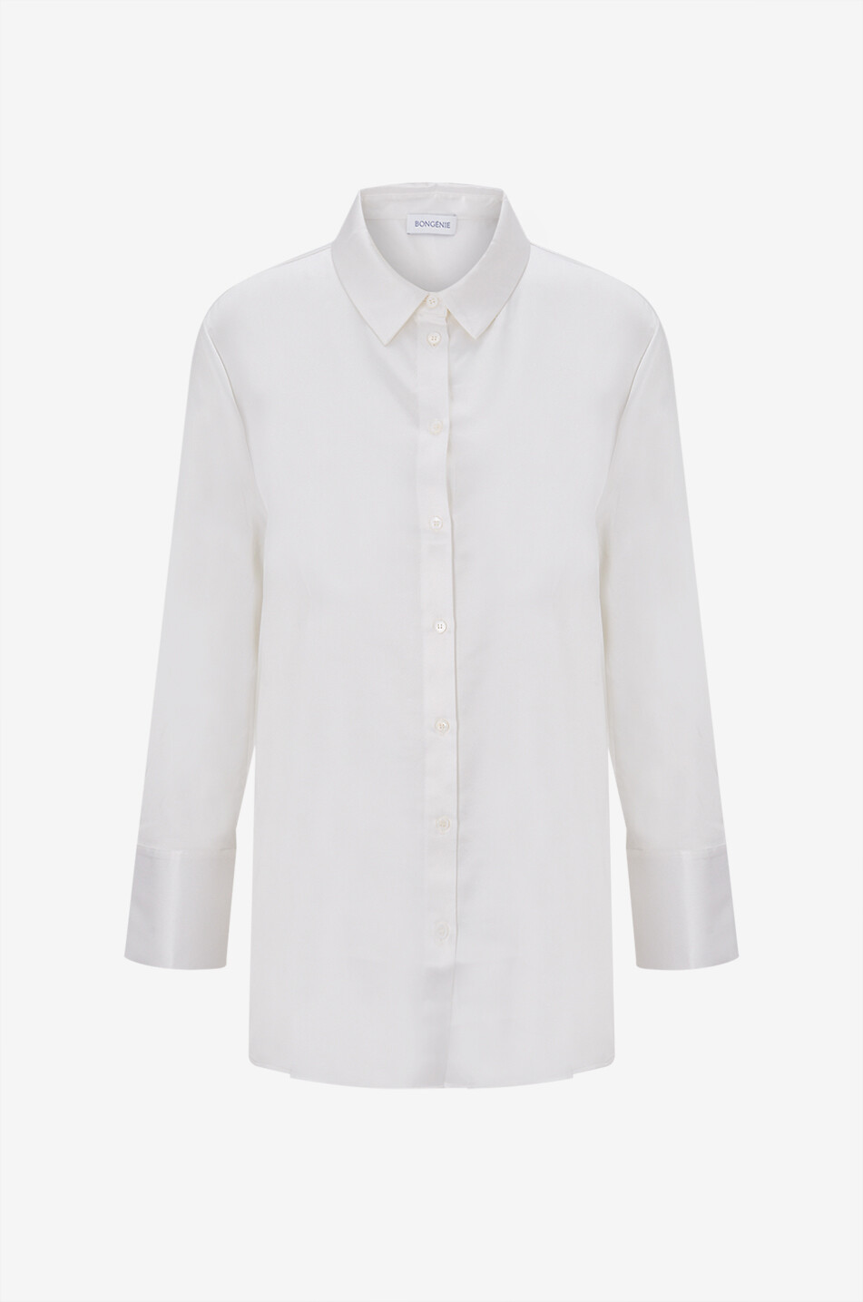 BONGENIE Langärmelige Satin-Bluse Damen WEISS 1