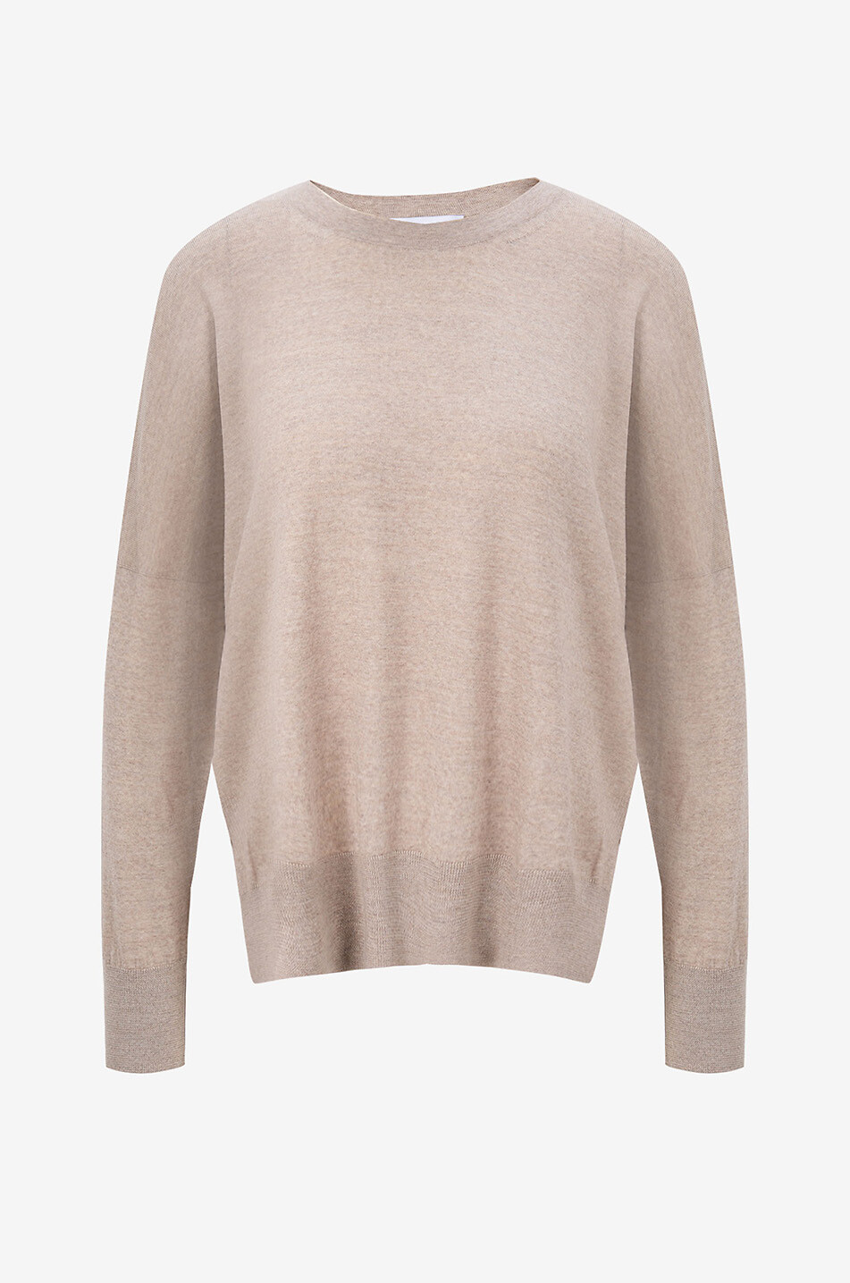 BONGENIE Strickpullover mit Rundhalsausschnitt und Seitenschlitzen Damen BEIGE 1