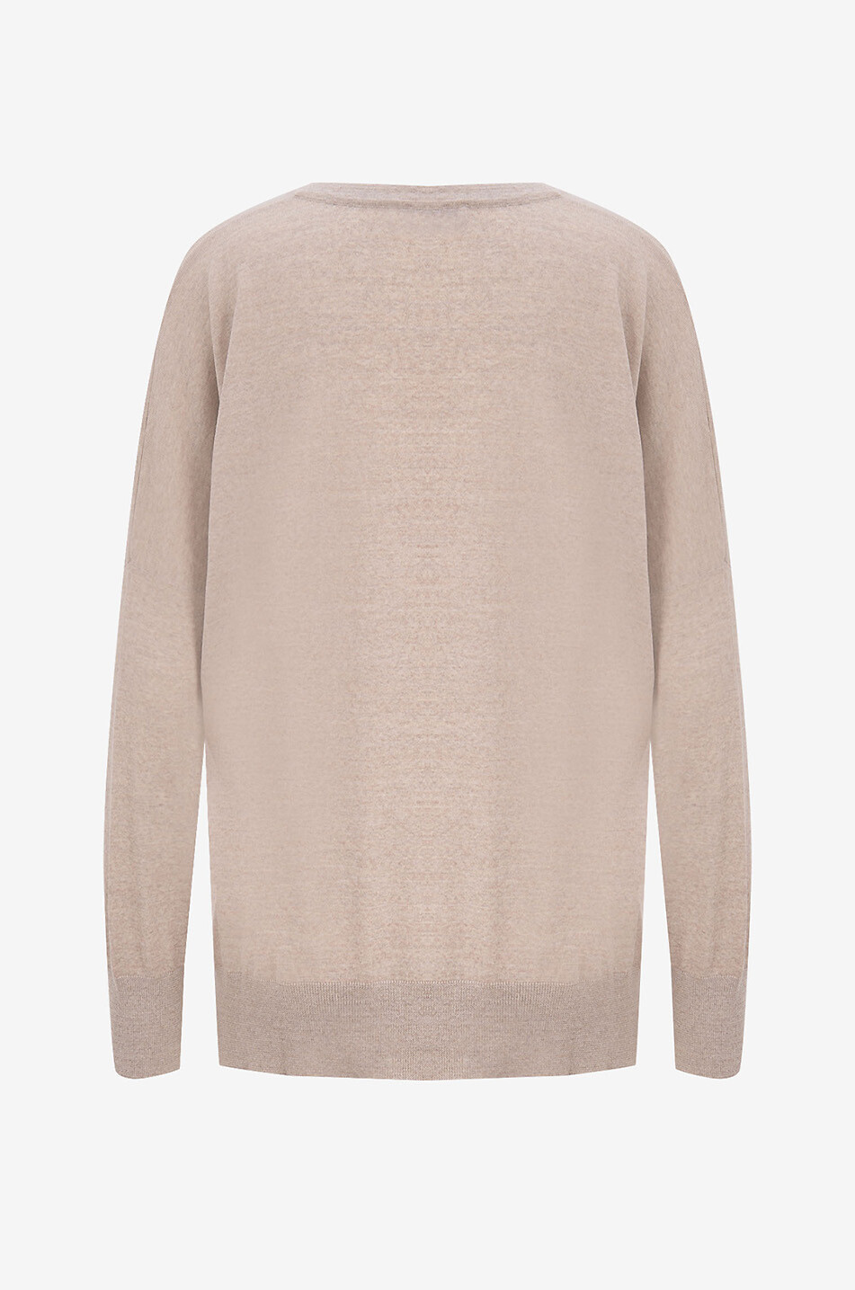 BONGENIE Strickpullover mit Rundhalsausschnitt und Seitenschlitzen Damen BEIGE 2