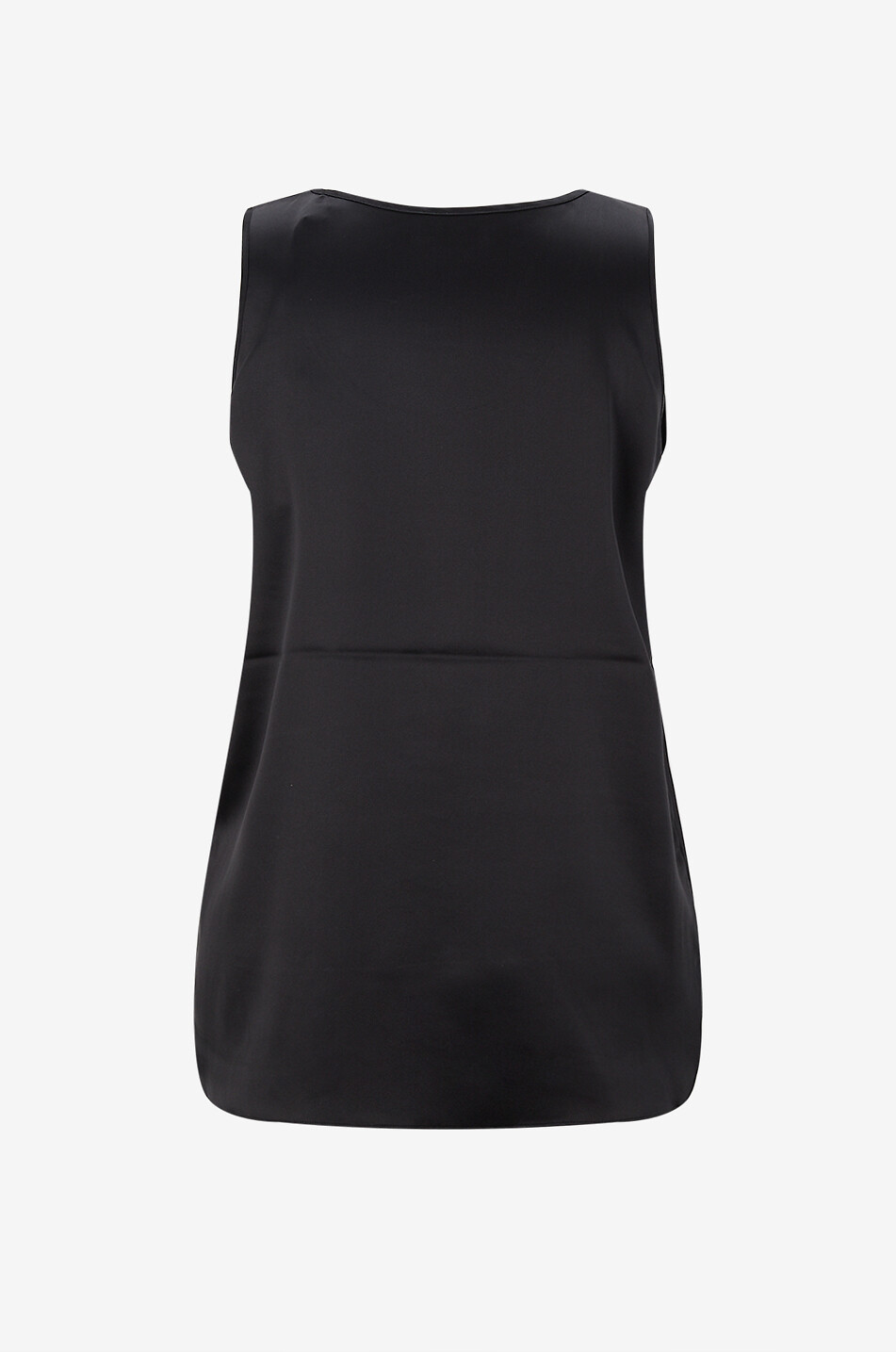 BONGÉNIE Top sans manches en satin de soie à col rond Femme NOIR 2