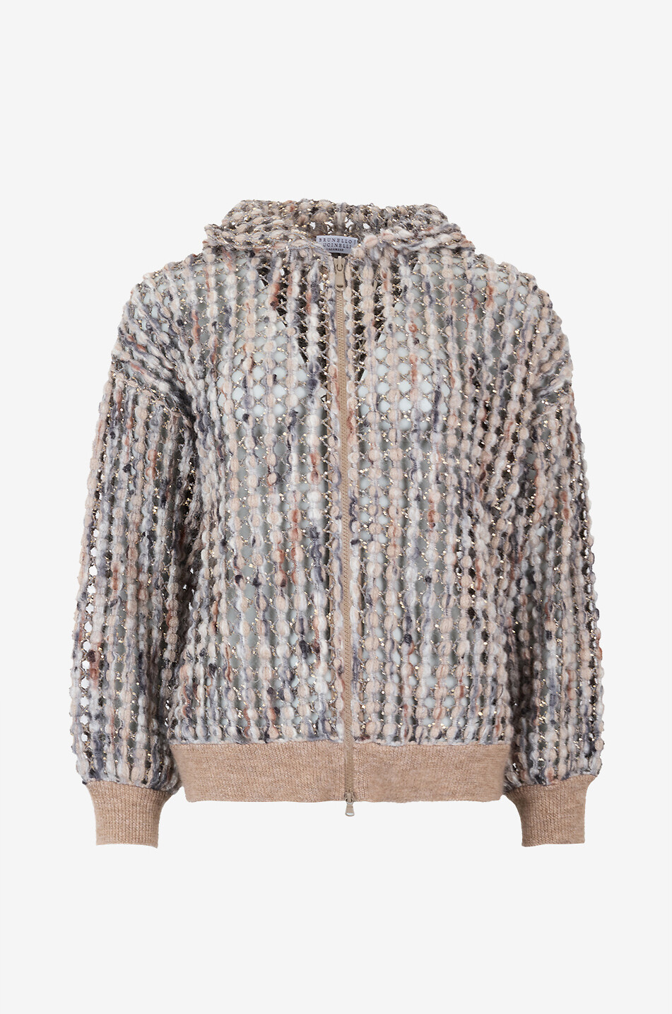 Cardigan zippé à capuche en cachemire mélangé Balloon Net