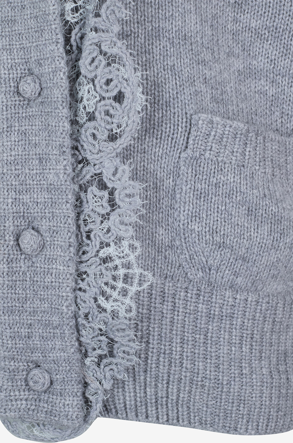 Lace-embellished V-neck cashmere cardigan - ERMANNO SCERVINO