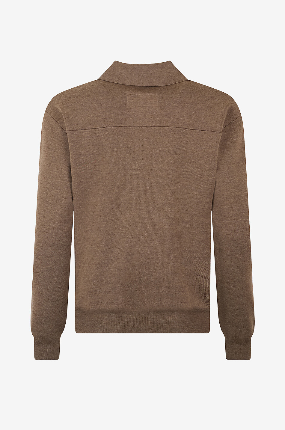 PHOEBE PHILO Zip fine-gauge knit merino wool polo shirt Women BROWN 2