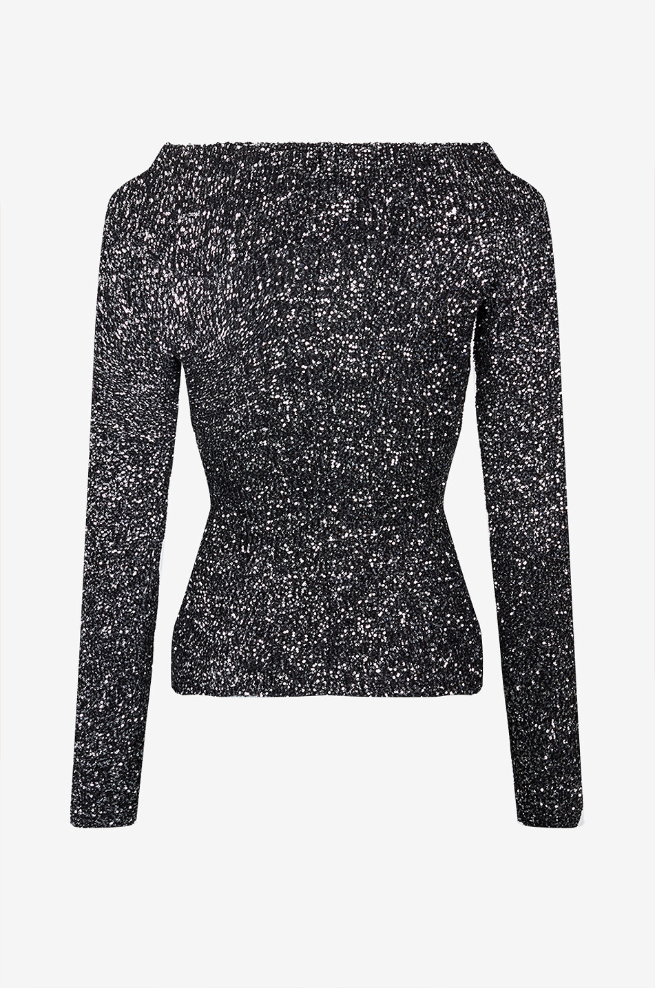 Long-sleeved rib jersey V-neck T-shirt - SAINT LAURENT PARIS