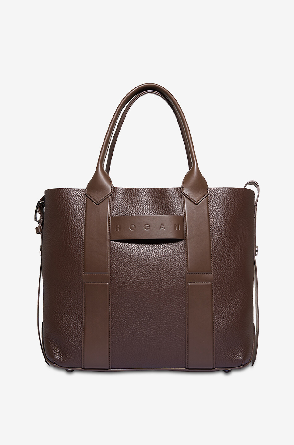 Shopping Hogan Script Medium grained leather tote bag Shopping Hogan Script Medium grained leather tote bag