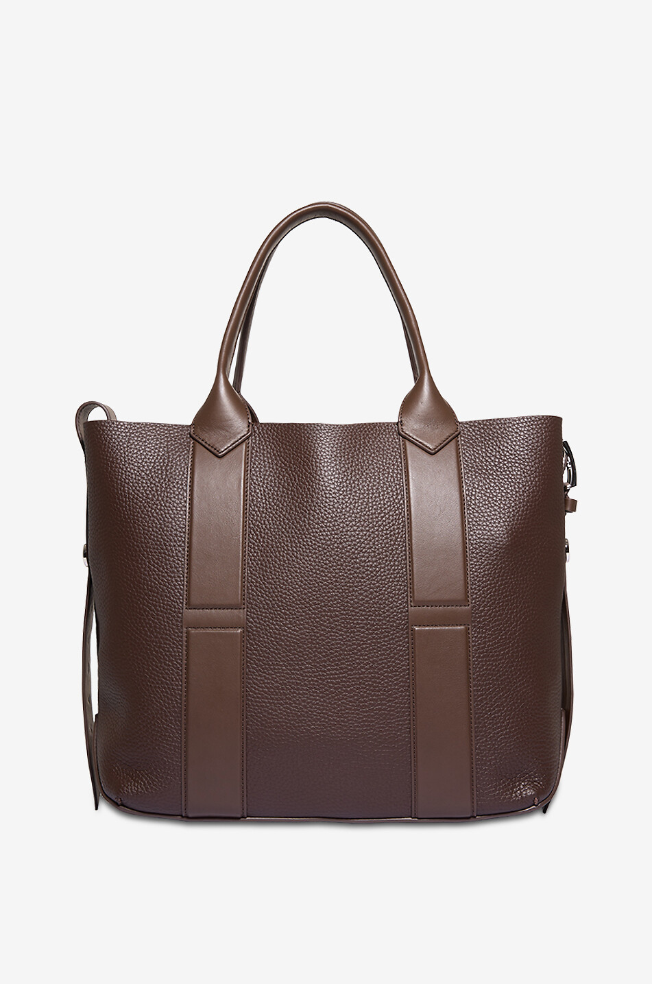 HOGAN Shopping Hogan Script Medium grained leather tote bag Women DARK BROWN 3