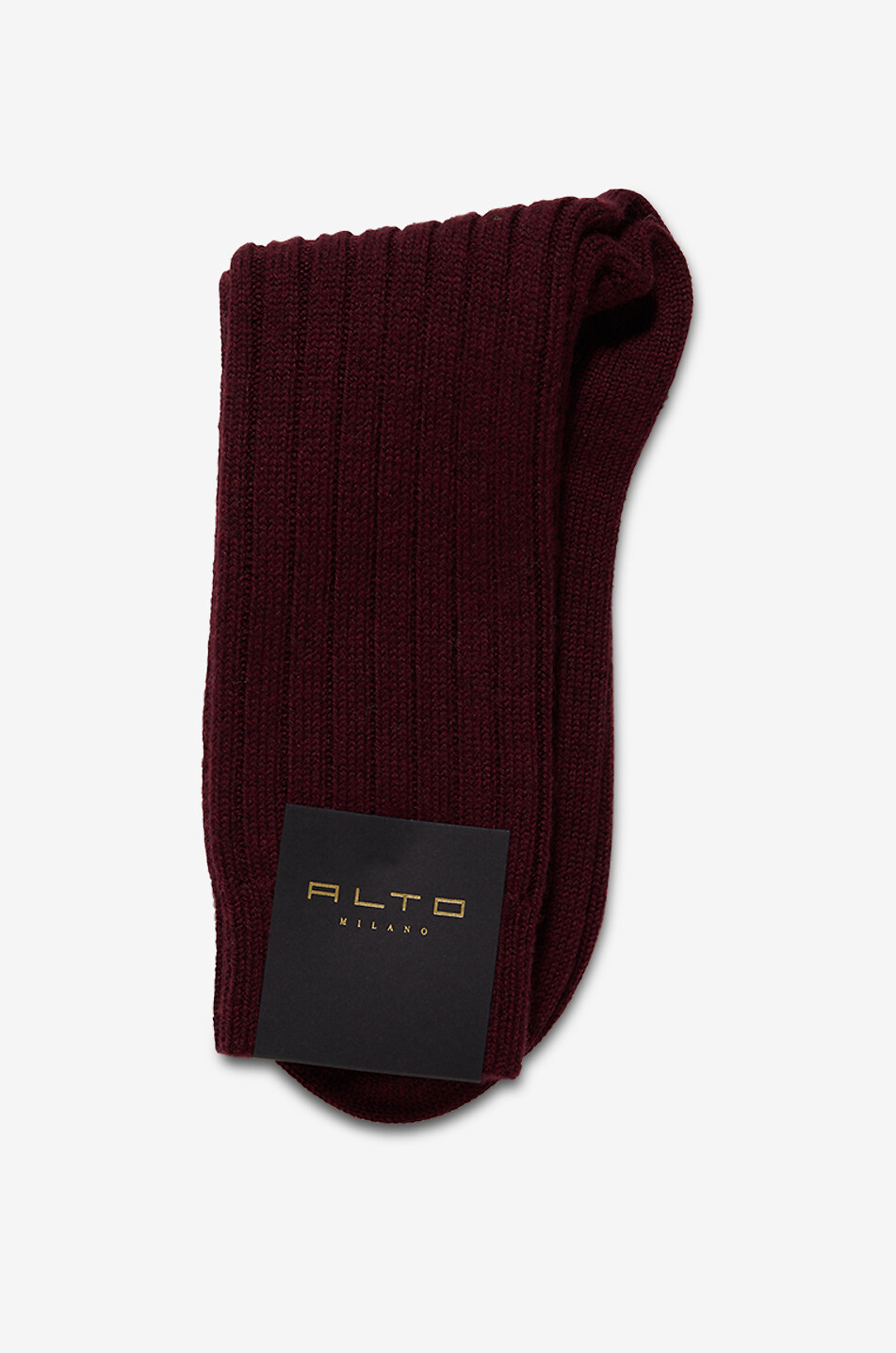 ALTO MILANO Chaussettes côtelées en laine Aster Short Femme ROUGE FONCÉ 1