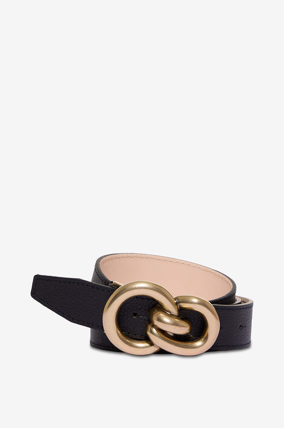 BERTHILLE Nubuck leather belt with knot buckle - 30 mm Women BLACK 1
