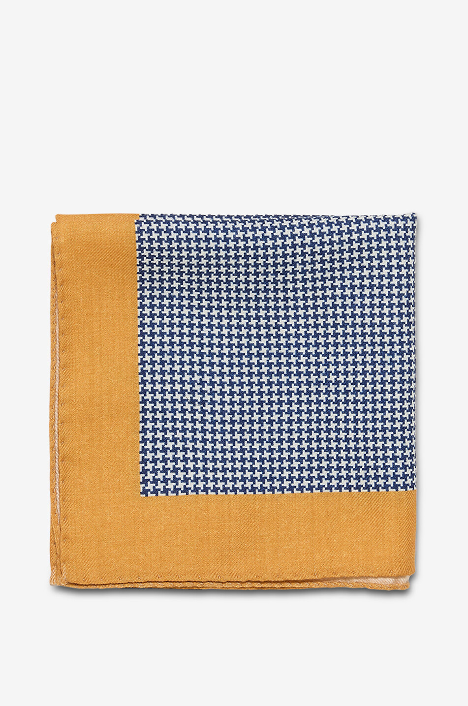 BIGI CRAVATTE Pochette en laine motif pied-de-poule Homme JAUNE MOYEN 1