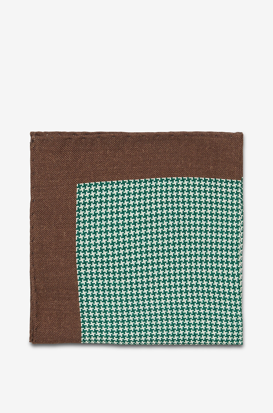 BIGI CRAVATTE Pochette en laine motif pied-de-poule Homme MARRON FONCÉ 1