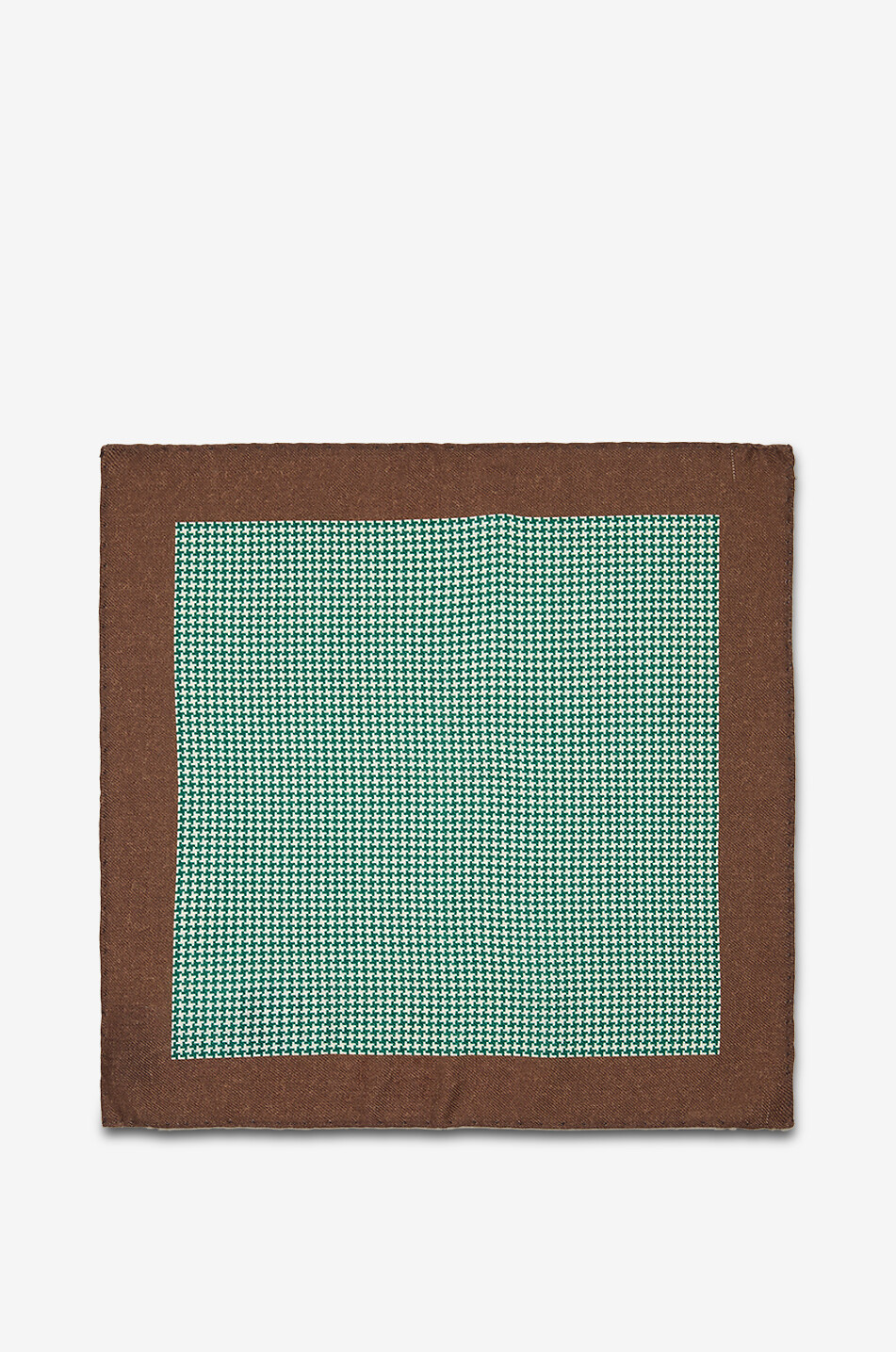 BIGI CRAVATTE Pochette en laine motif pied-de-poule Homme MARRON FONCÉ 2