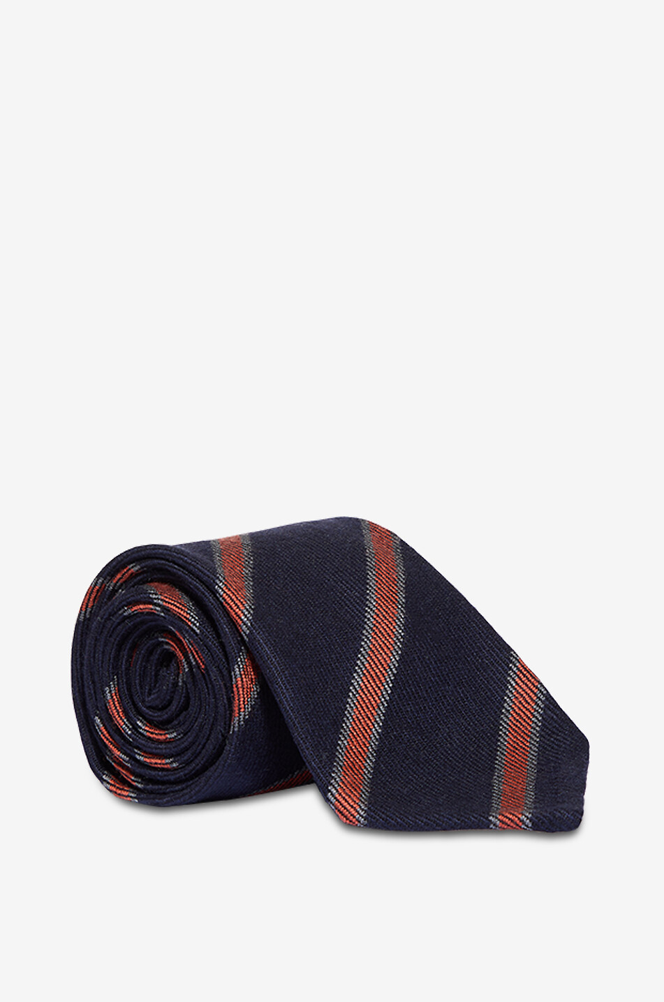 BIGI CRAVATTE Wollkrawatte mit diagonalen Streifen Herren DUNKELBLAU 1