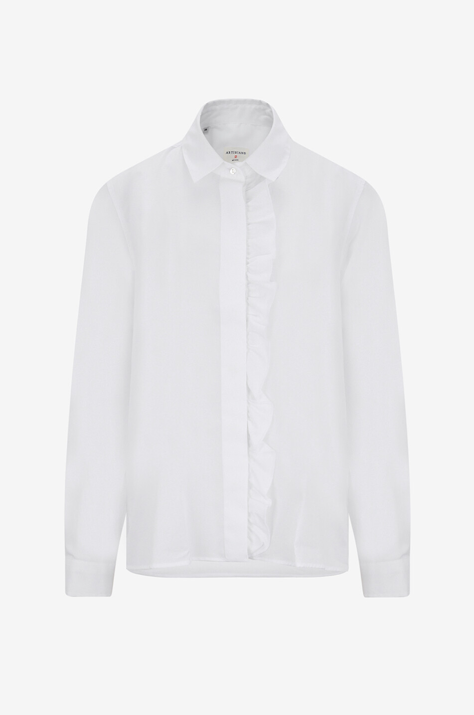 ARTIGIANO Popeline-Bluse mit Rüschen Damen WEISS 1