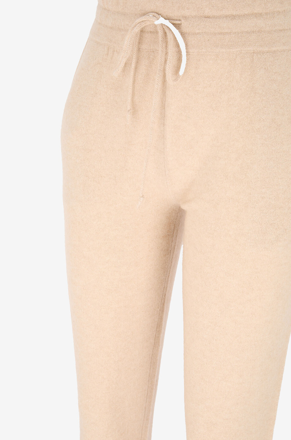 KUJTEN Pantalon de jogging en jersey à taille coulissée Femme Beige clair 3
