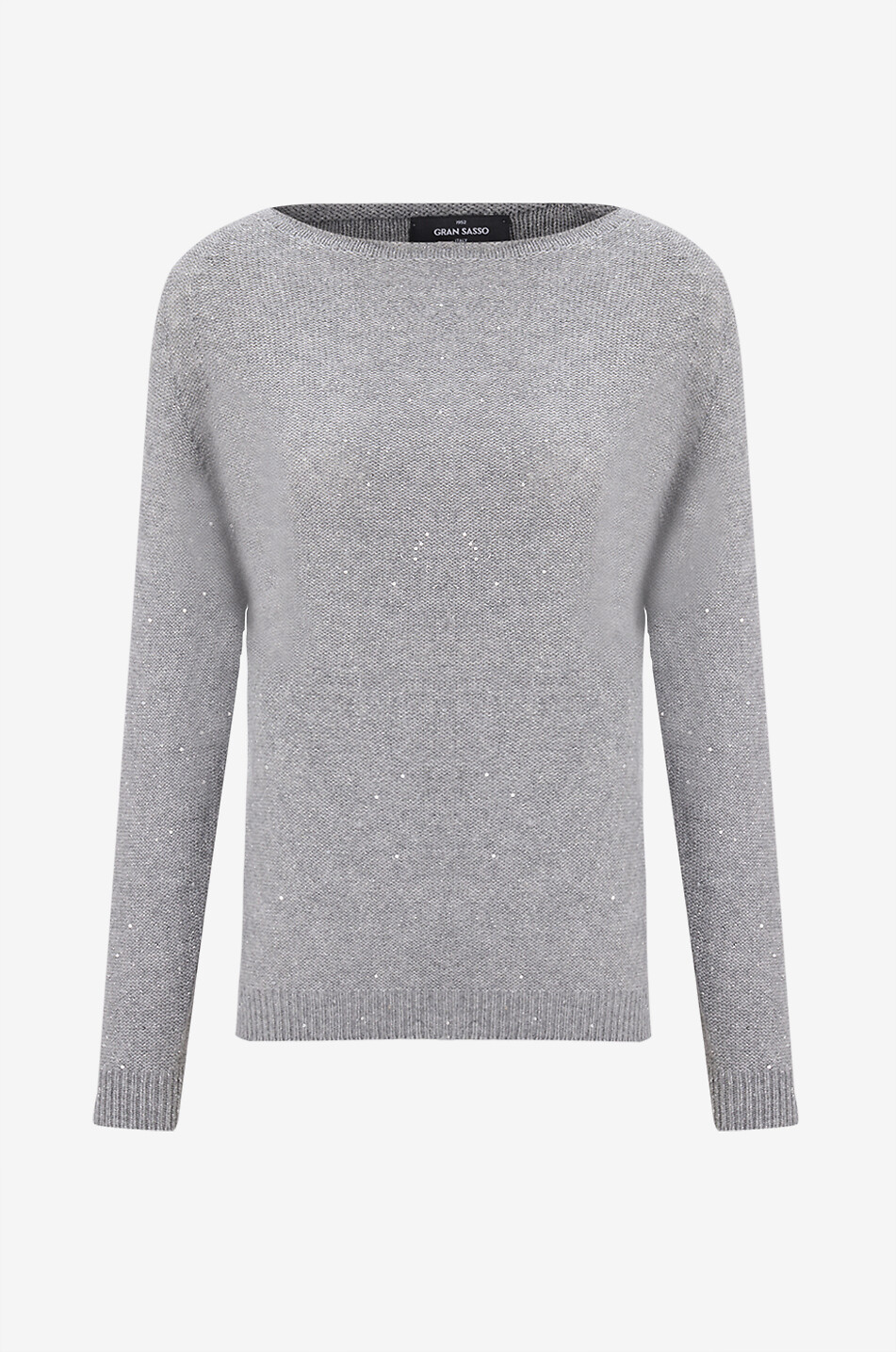 Pull à col bâteau orné de sequins GRAN SASSO GRIS Bongénie