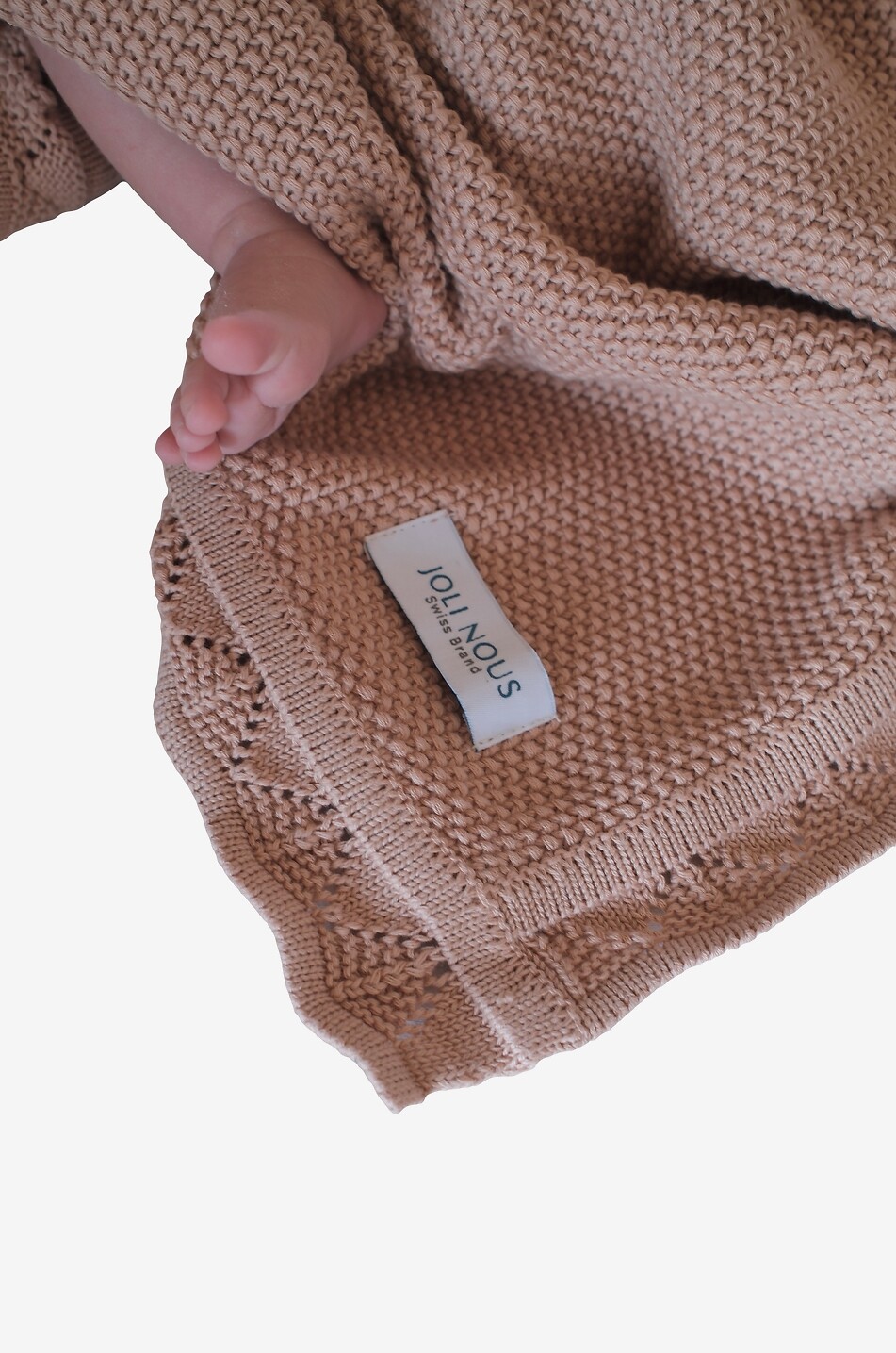 JOLI NOUS Couverture bébé rectangulaire en maille brodée Bébé ROSE FONCÉ 3