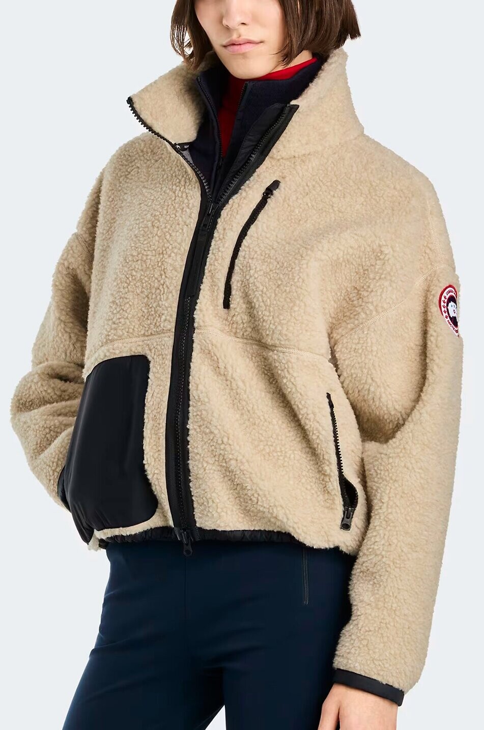CANADA GOOSE Simcoe short fleece high-neck jacket Women BEIGE 5