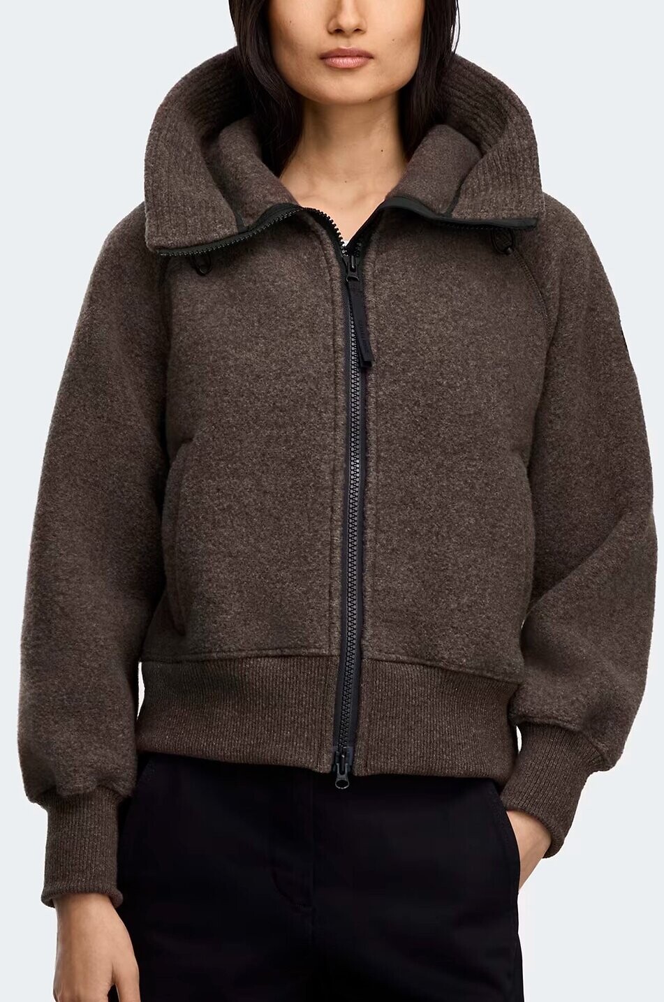 CANADA GOOSE Kurze Reißverschluss-Jacke aus Fleece mit Stehkragen Chiliwack Damen BRAUN 5
