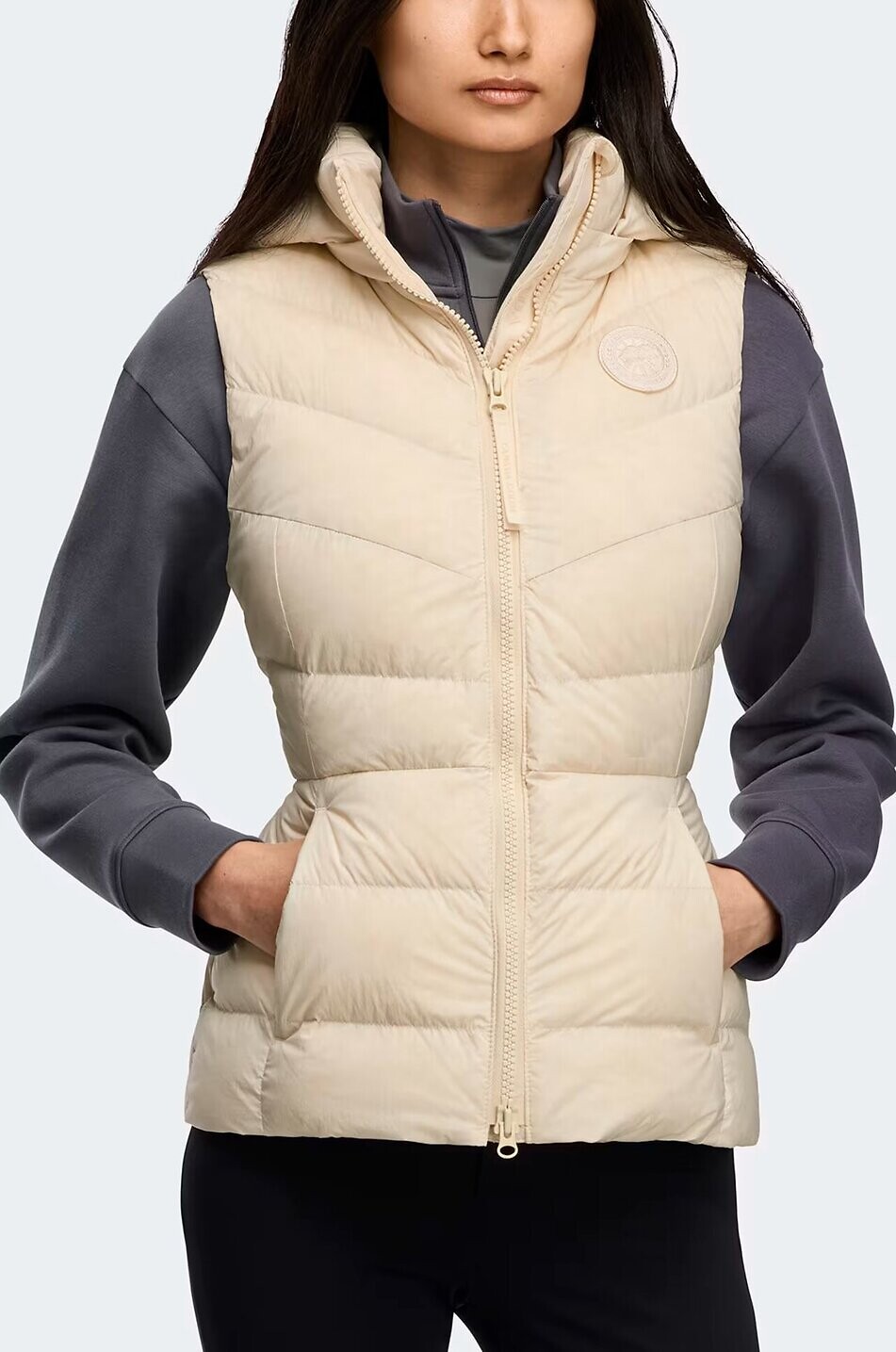 CANADA GOOSE Doudoune sans manches matelassée à col montant Clair Femme BLANC CASSE 5