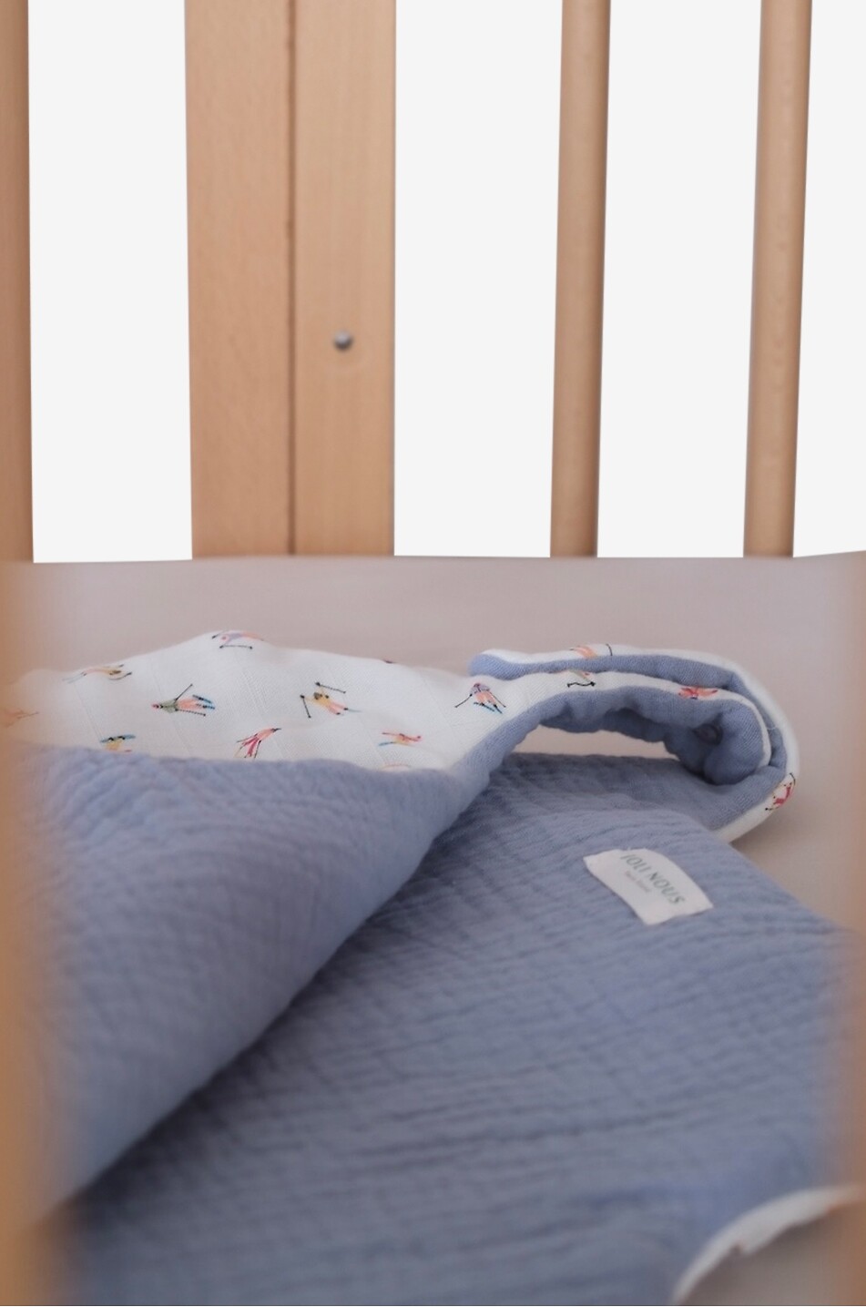 JOLI NOUS Baby reversible bamboo and cotton gauze sleeping bag Baby WHITE 6