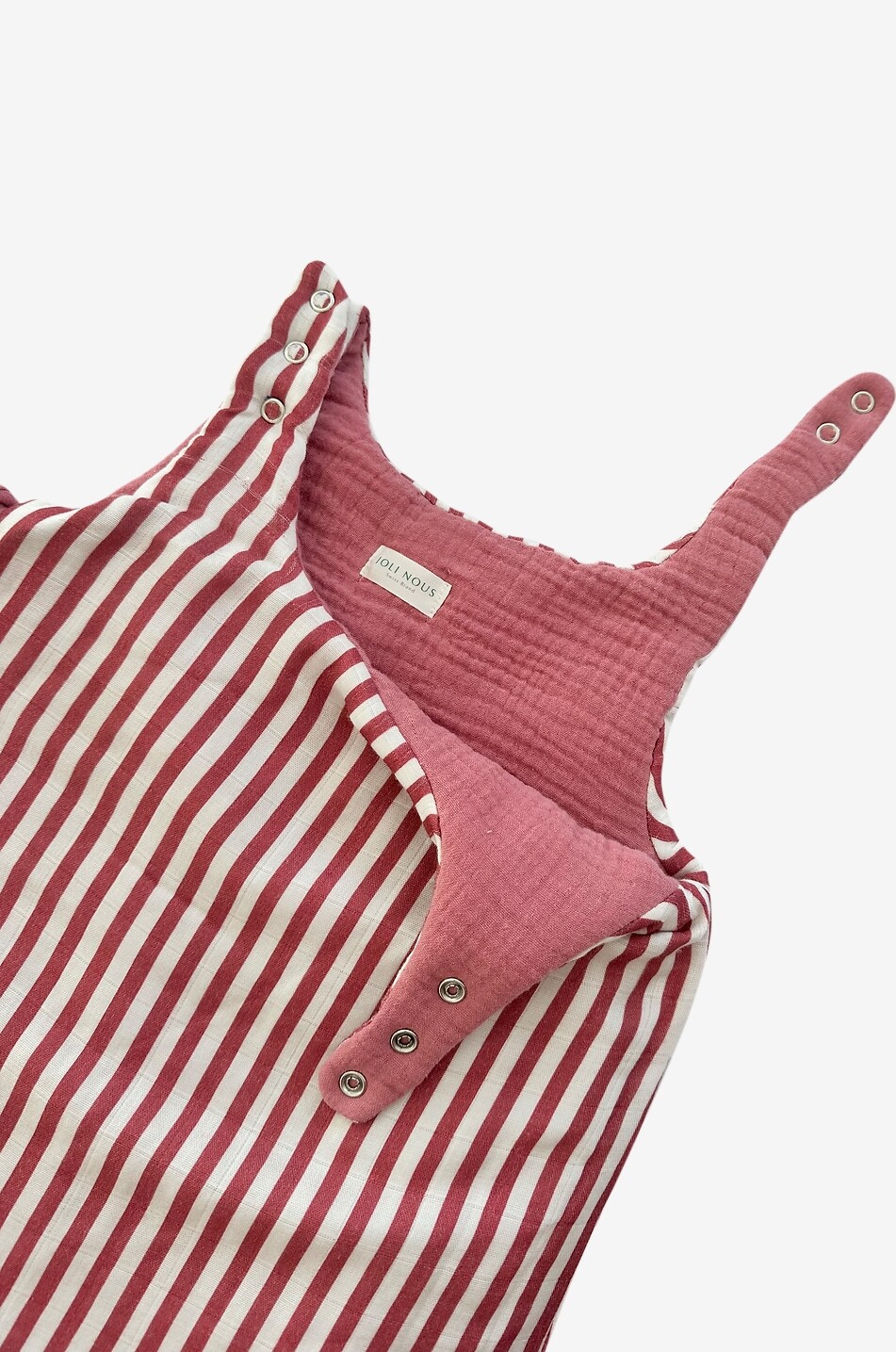 JOLI NOUS Baby reversible bamboo and cotton gauze sleeping bag Baby DARK PINK 2