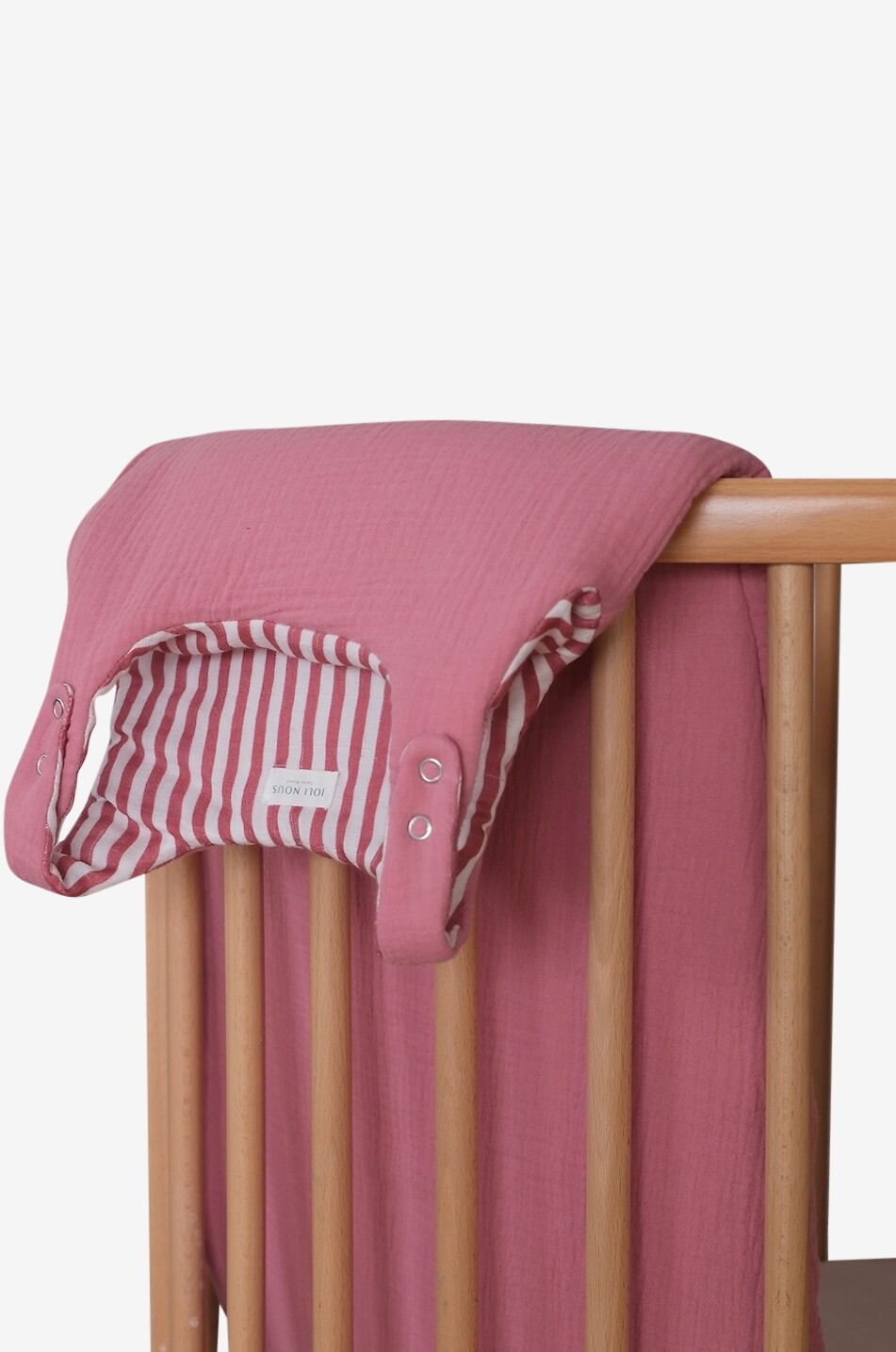 JOLI NOUS Baby reversible bamboo and cotton gauze sleeping bag Baby DARK PINK 4