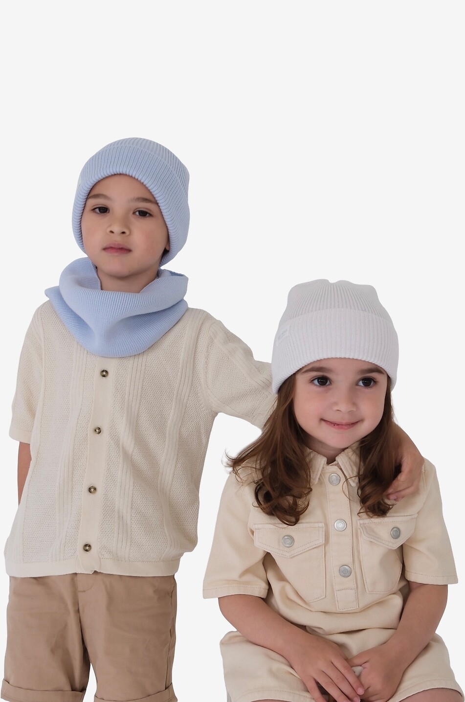 JOLI NOUS Bonnet fille en laine mérinos à logo brodé Fille BLEU CLAIR 4