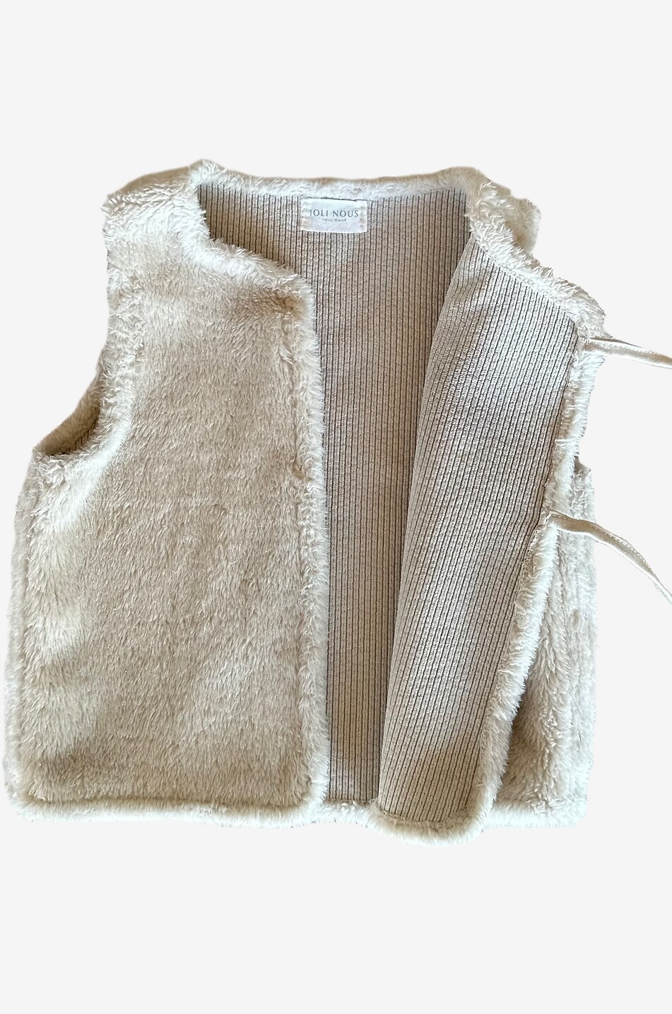 JOLI NOUS Reversibles Lammfell-Gilet für Baby Baby Hellbeige 5