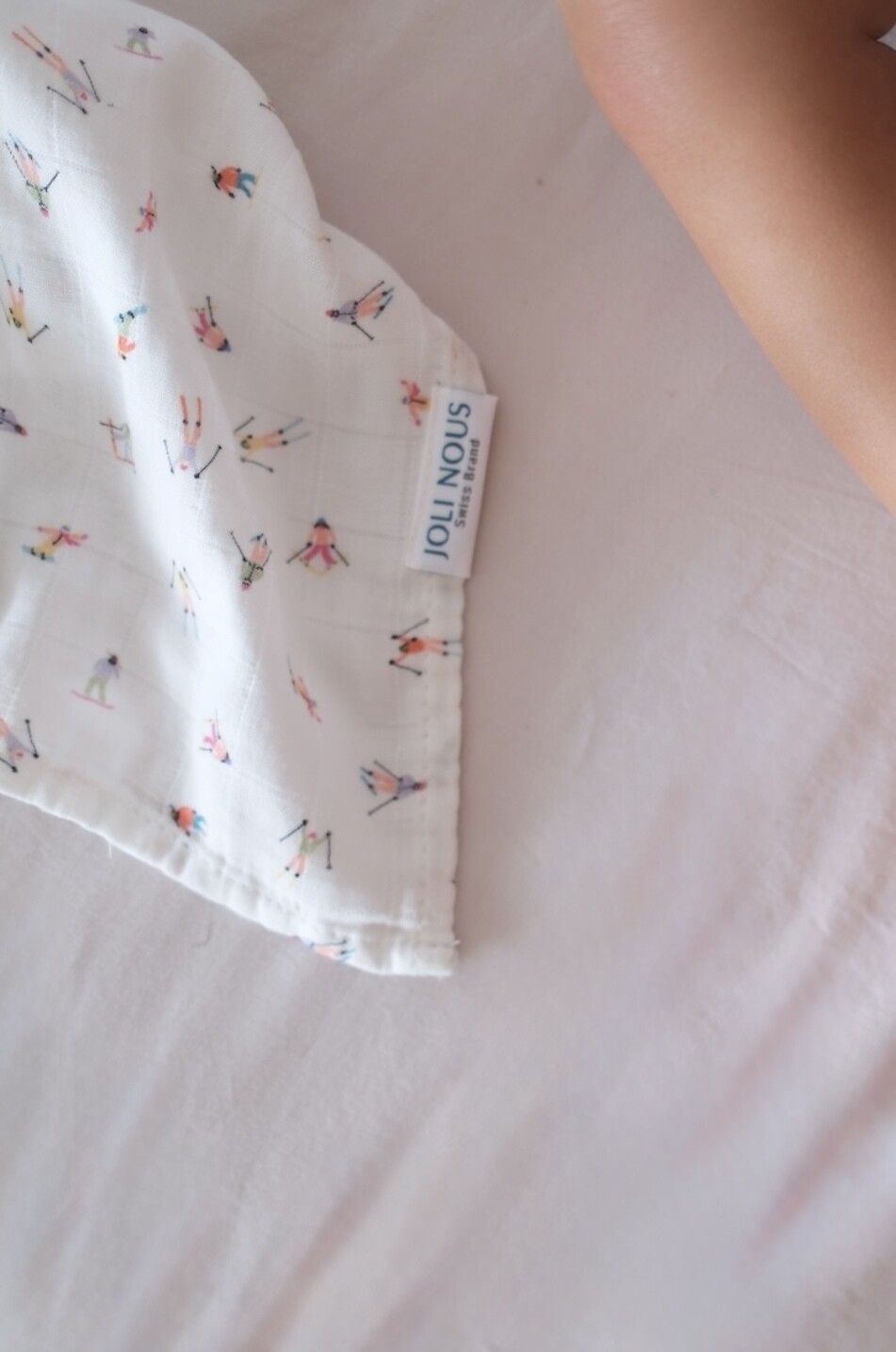 JOLI NOUS Lange mini en gaze imprimé fantaisie bébé Bébé BLANC 2