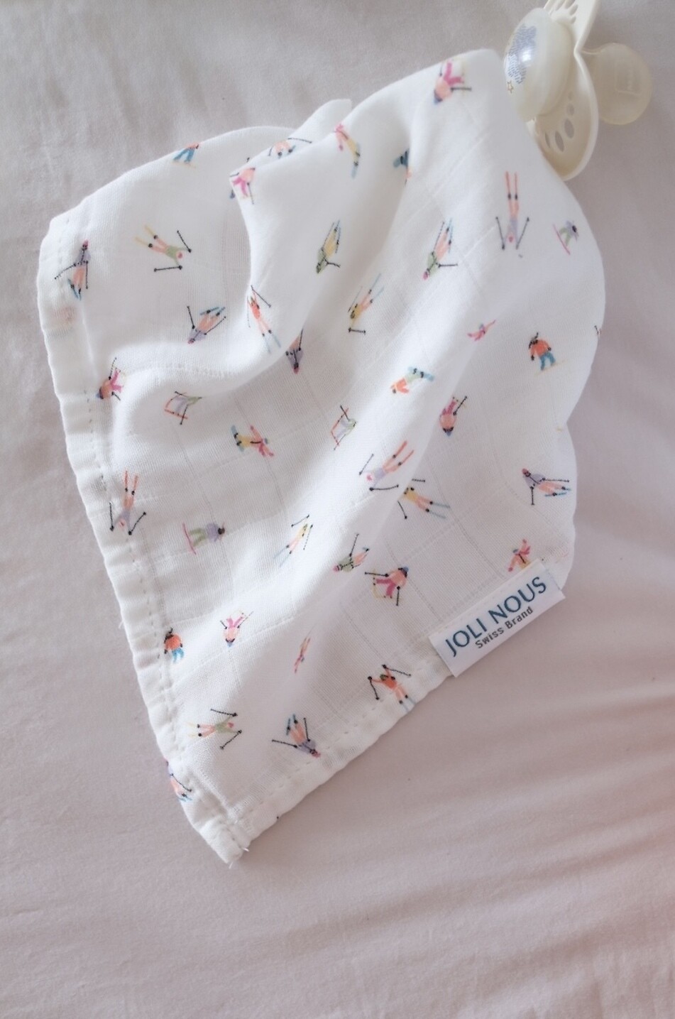 JOLI NOUS Lange mini en gaze imprimé fantaisie bébé Bébé BLANC 3