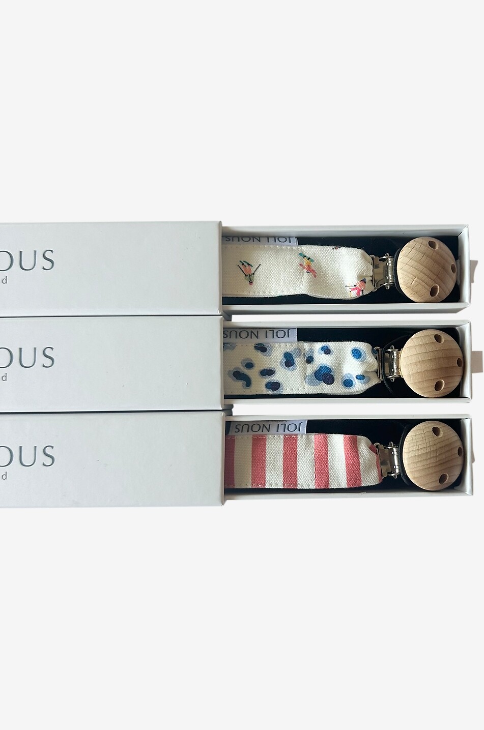 JOLI NOUS Fantasie-Schnullerhalter für Babys Baby WEISS 6