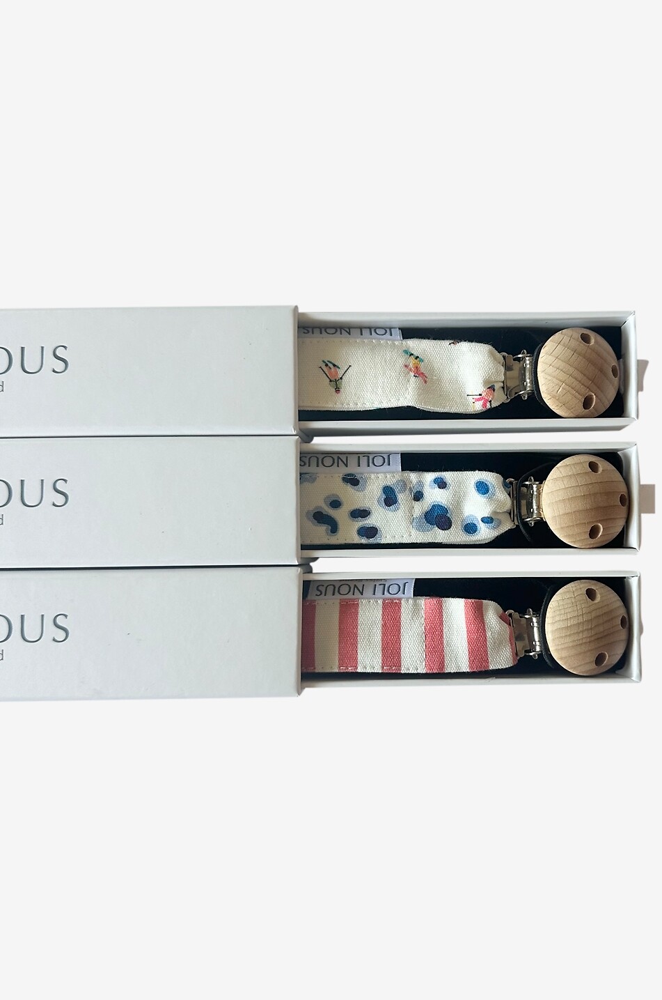 JOLI NOUS Fantasie-Schnullerhalter für Babys Baby DUNKELROSA 4