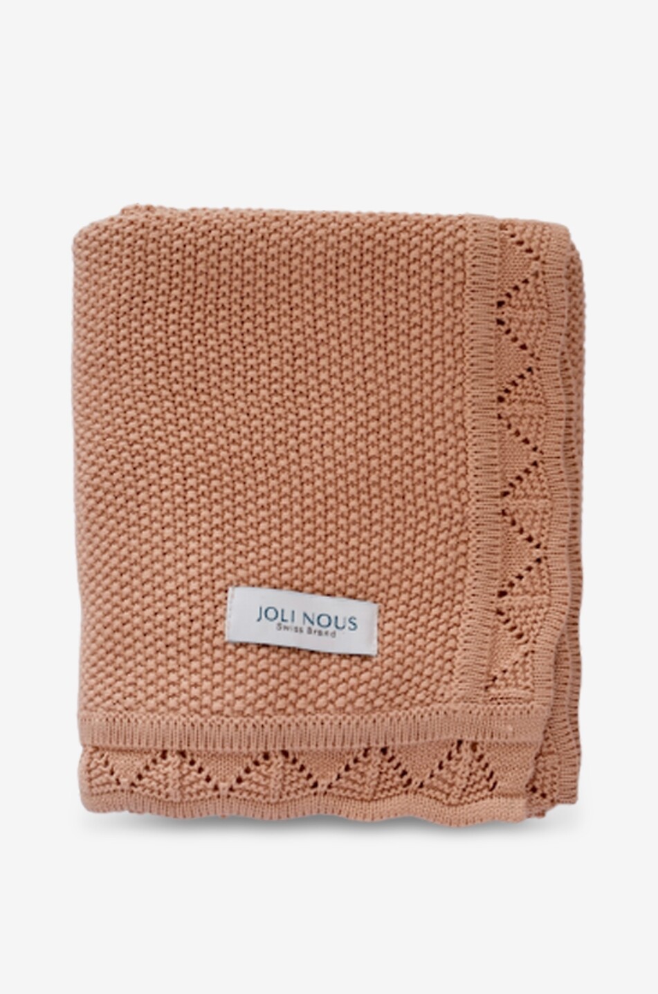 JOLI NOUS Couverture bébé rectangulaire en maille brodée Bébé ROSE FONCÉ 1