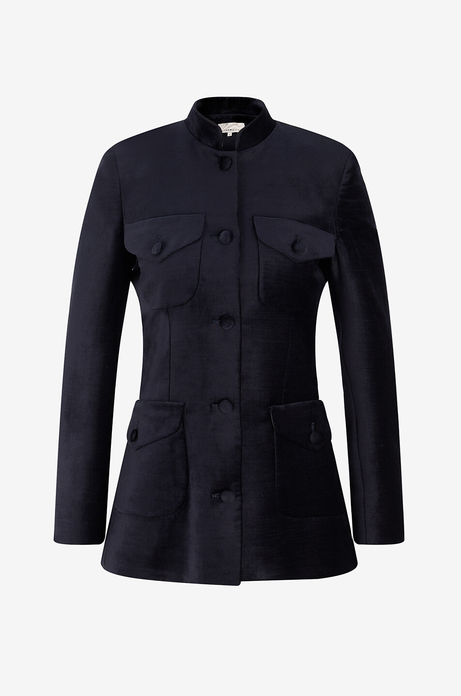 Raja mandarin collar velvet lightweight jacket