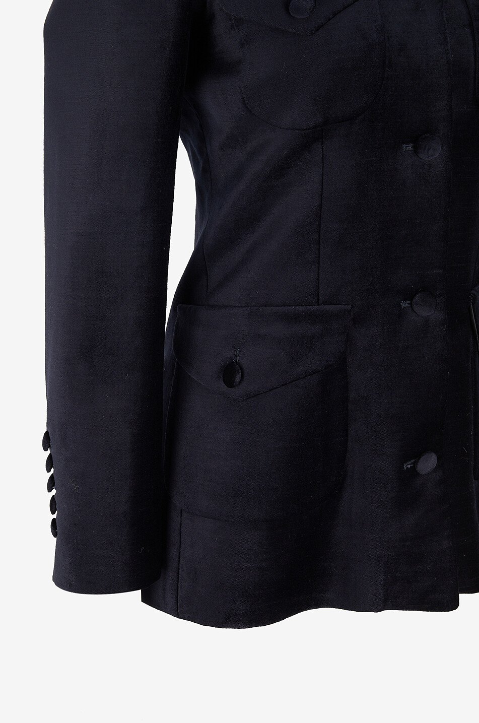 LIBEROWE Raja mandarin collar velvet lightweight jacket Women DARK BLUE 3