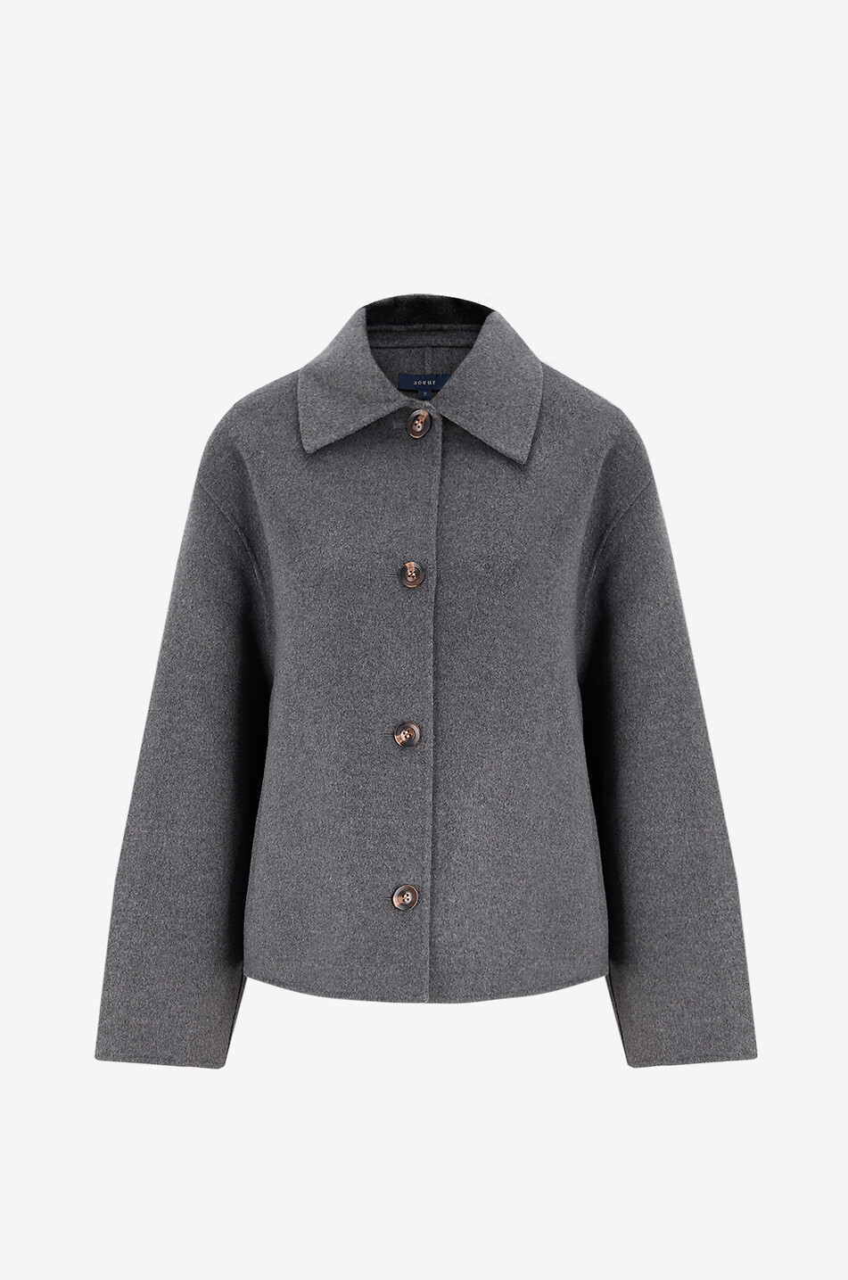 SOEUR Manteau court en flanelle à col chemise Gyoda Femme GRIS 1