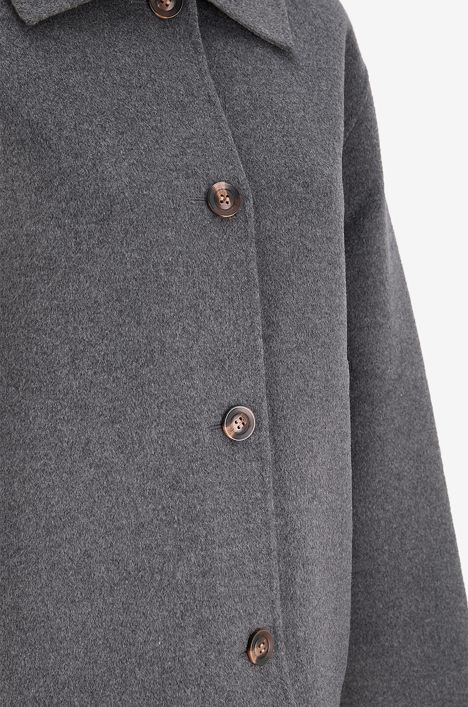 SOEUR Manteau court en flanelle à col chemise Gyoda Femme GRIS 3